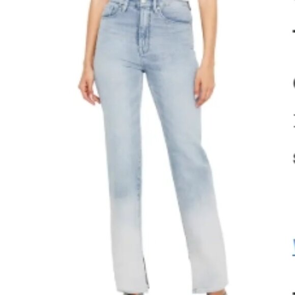 Good American Good Boy High Waist Side Slit Raw Hem Jeans, 0 Reg, Indigo118, NWT - Picture 7 of 10